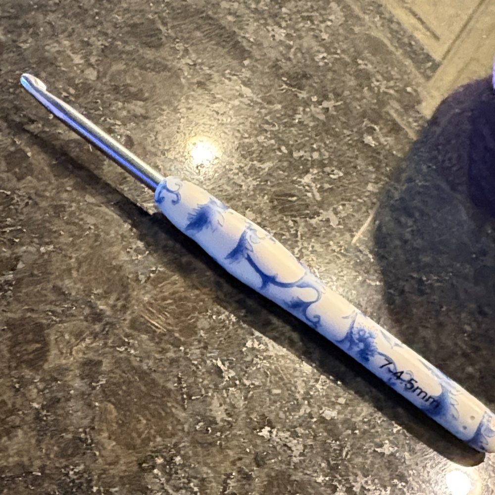 Blue and White Crochet Hook
